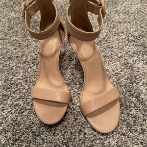 Aldo Beige Ankle Strap Heels
